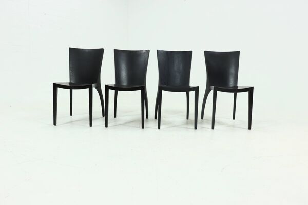 4 chaises modèle Milano par Danilo Silvestrin pour Gunther Lambert, 1980