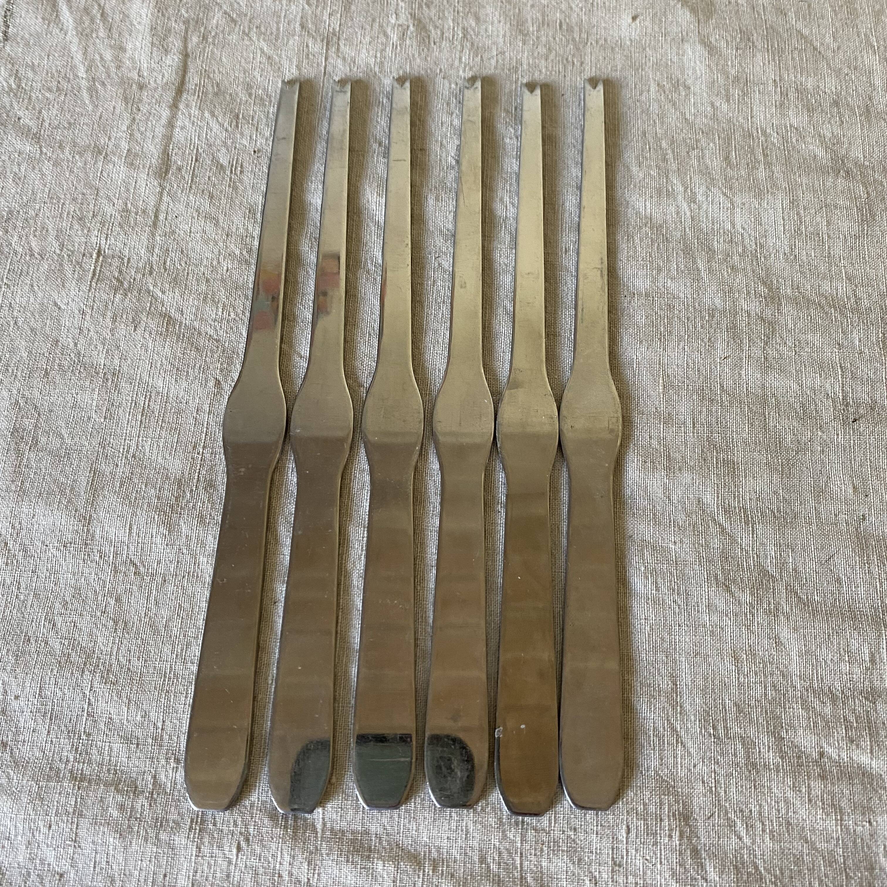 Crustacean forks, Guy Degrenne stainless steel curettes