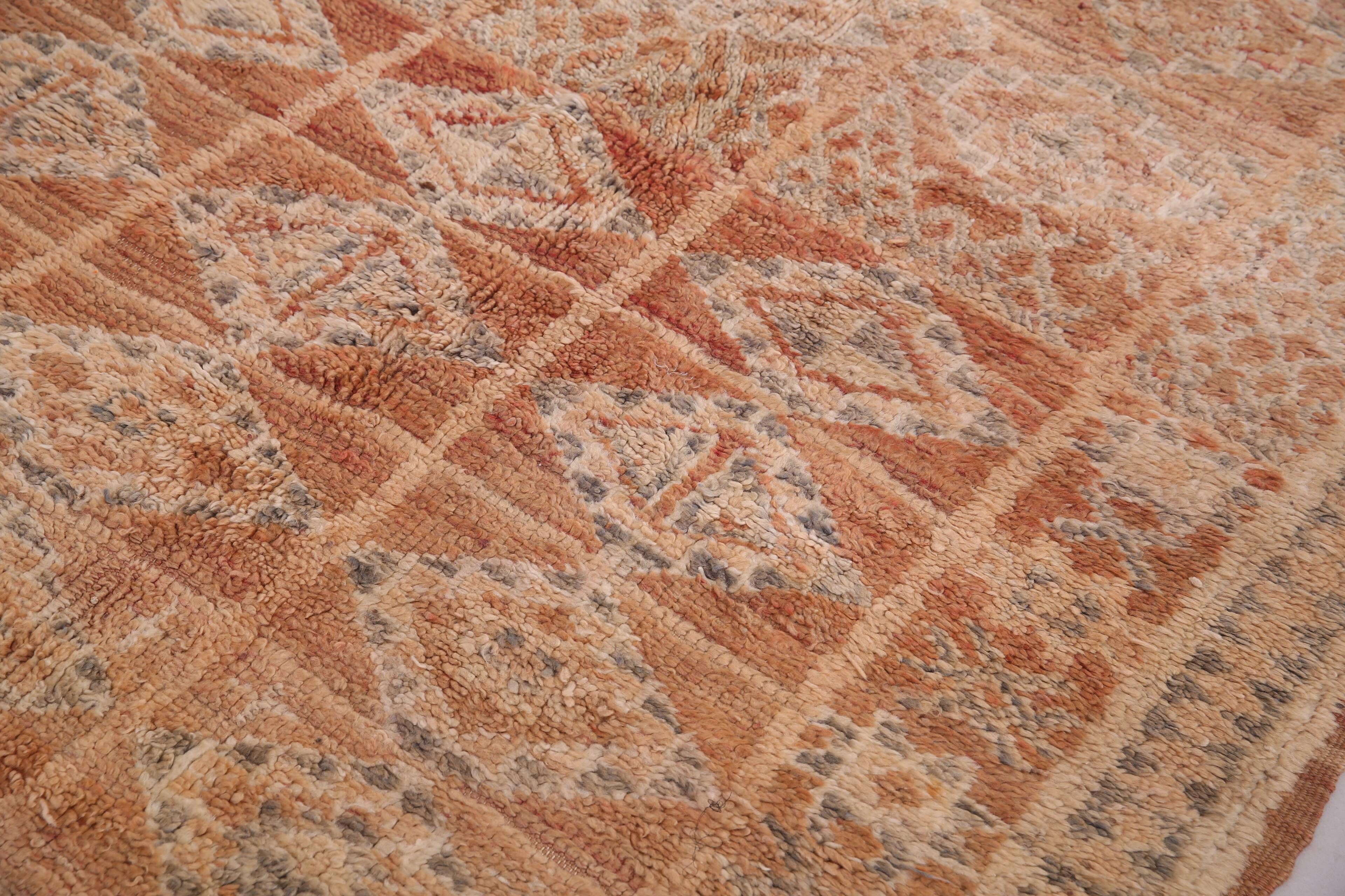 Peach Vintage Moroccan Rug 164 x 376 cm - Berber Wool Rug - Handmade Rug