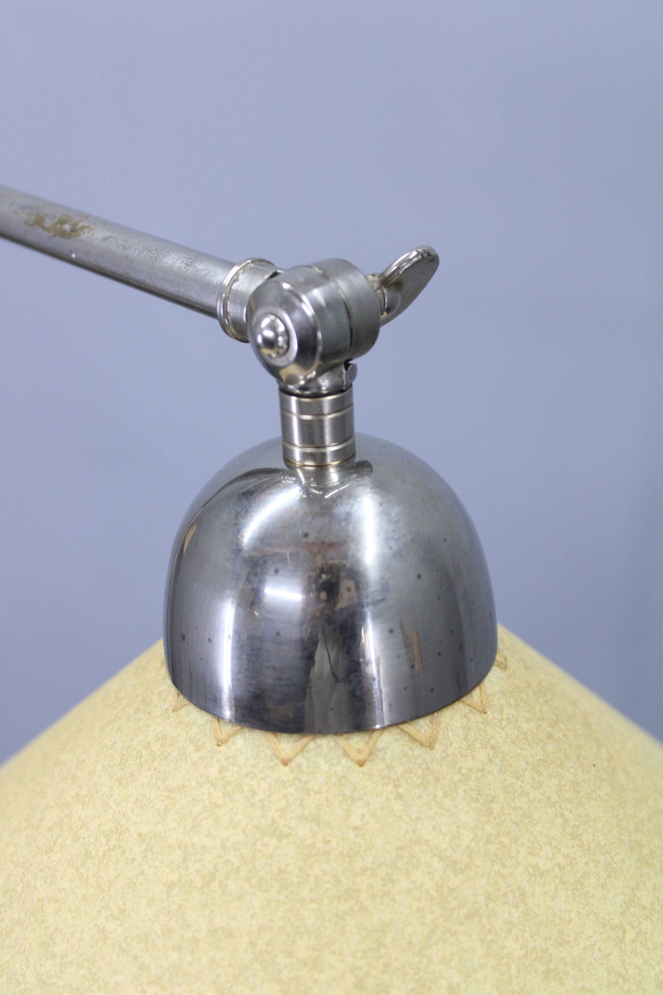 Lampe de sol Art Déco réglable, nickel, Tchécoslovaquie, années 1930