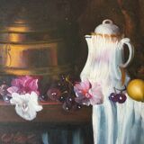 "still life with white pitcher" original acrylic on canvas