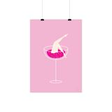 Illustration - pink champagne format A4, 21x29.7cm