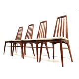 Set of 4 vintage Danish design dining room chairs 'Eva' by Niels Koefoed for Koefoeds Hornsle