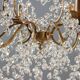 Antique chandelier in gilded iron and metal, Italy, 20th century