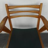 Pair of light wood armchairs