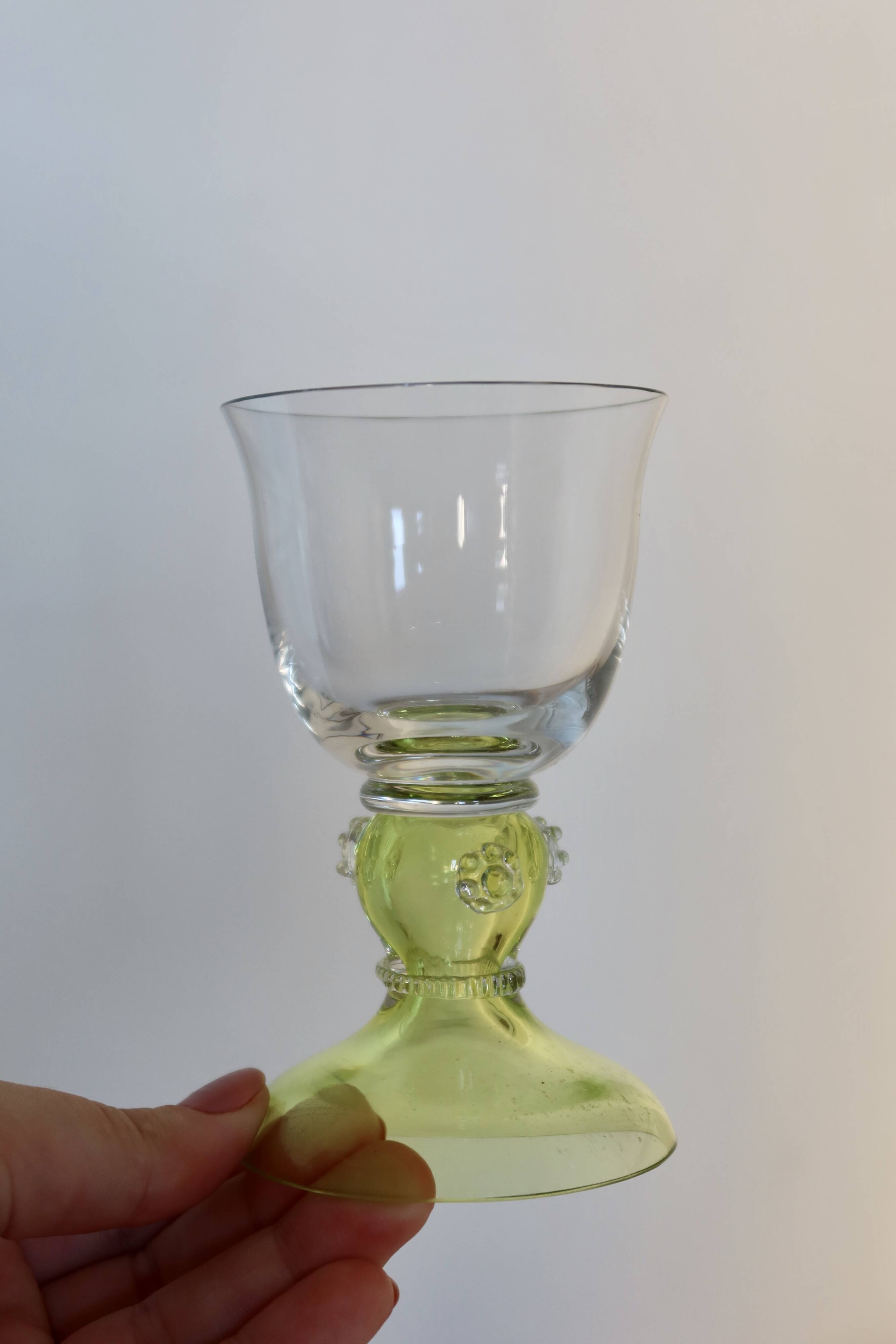 4 antique crystal glasses – Römer style