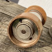 Peugeot pepper tree for Christofle in silver metal and vintage wood