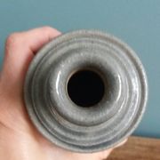 Vase soliflore bouteille en grès décor herbier