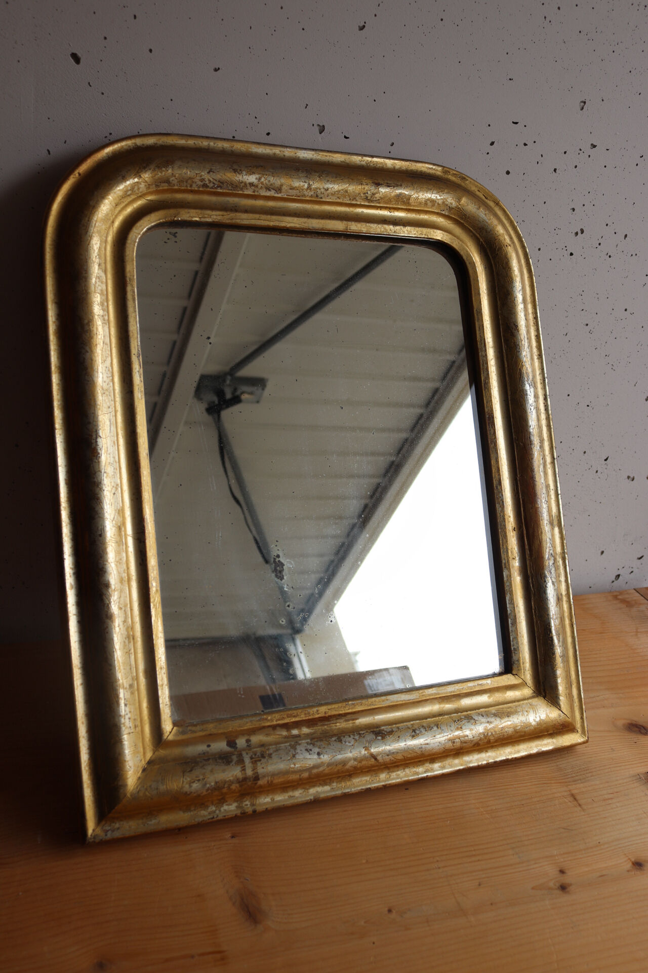 Antique Louis-Philippe gilded small mirror