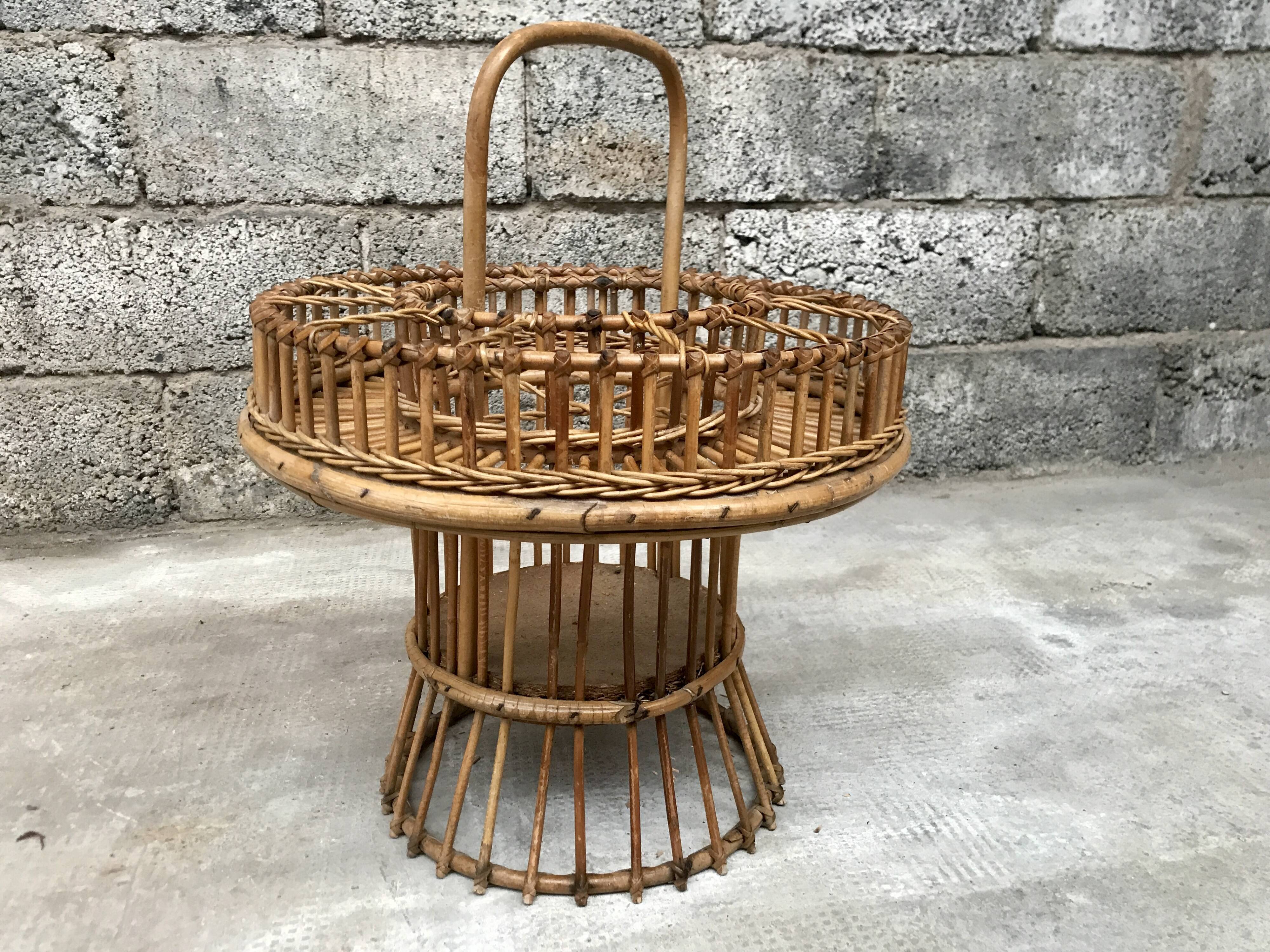 Portable bar in rattan 1950