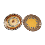Paire d'assiettes décor seventies