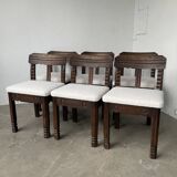 Set of 6 brutalist chairs from the 1940s