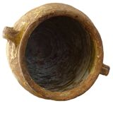 Pot à confit ancien français à glaçure jaune