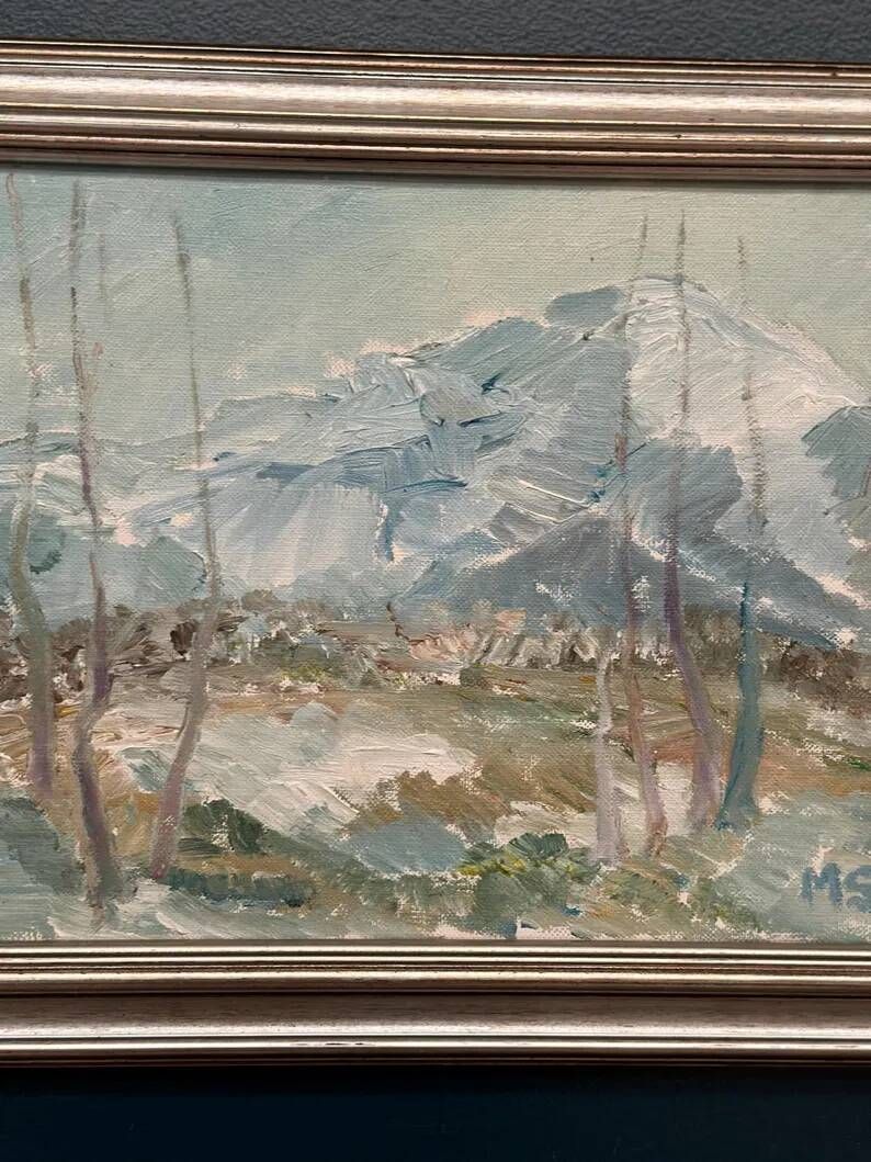 Original Swedish Oil Painting - "Nature Scene" by Maja Sjöberg - Signed - Vintage and Framed - 35.5 × 43.5 cm (14" × 17.1")