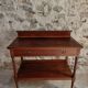 Antique mahogany console with drawer and shelf, French serving table, circa 1900.