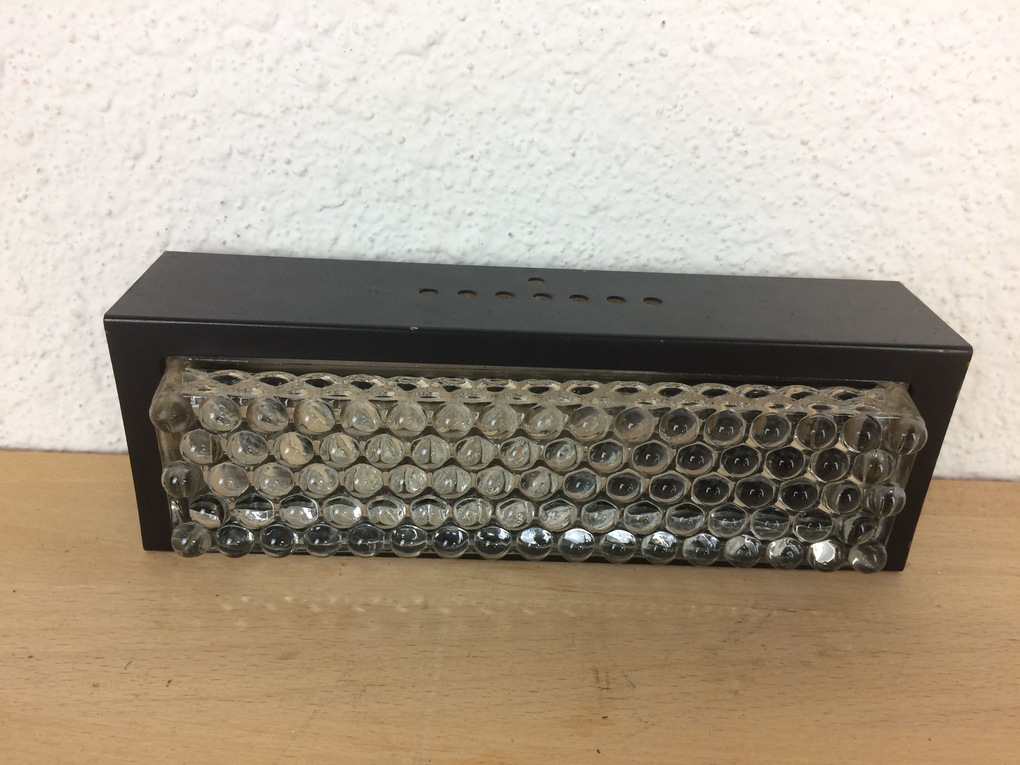 Wall lamp 50s, metal and molded glass