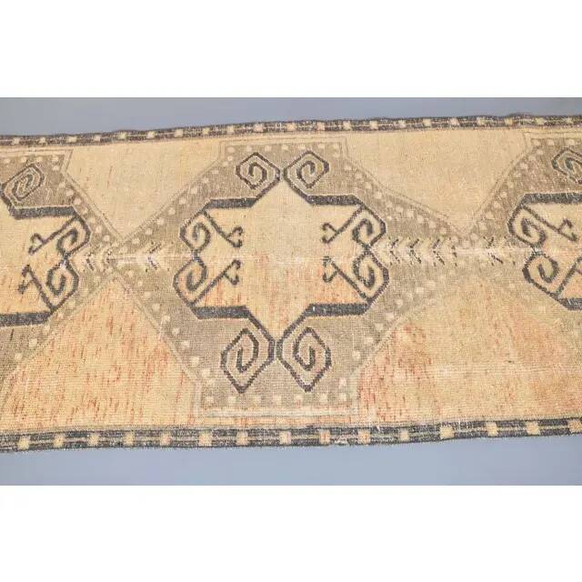 1970s Turkish Handmade Wool Runner Rug 81x297