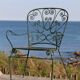 Set of 4 wrought iron garden chairs, France, 20th century