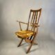 Folding armchair with woven seat – vintage French design