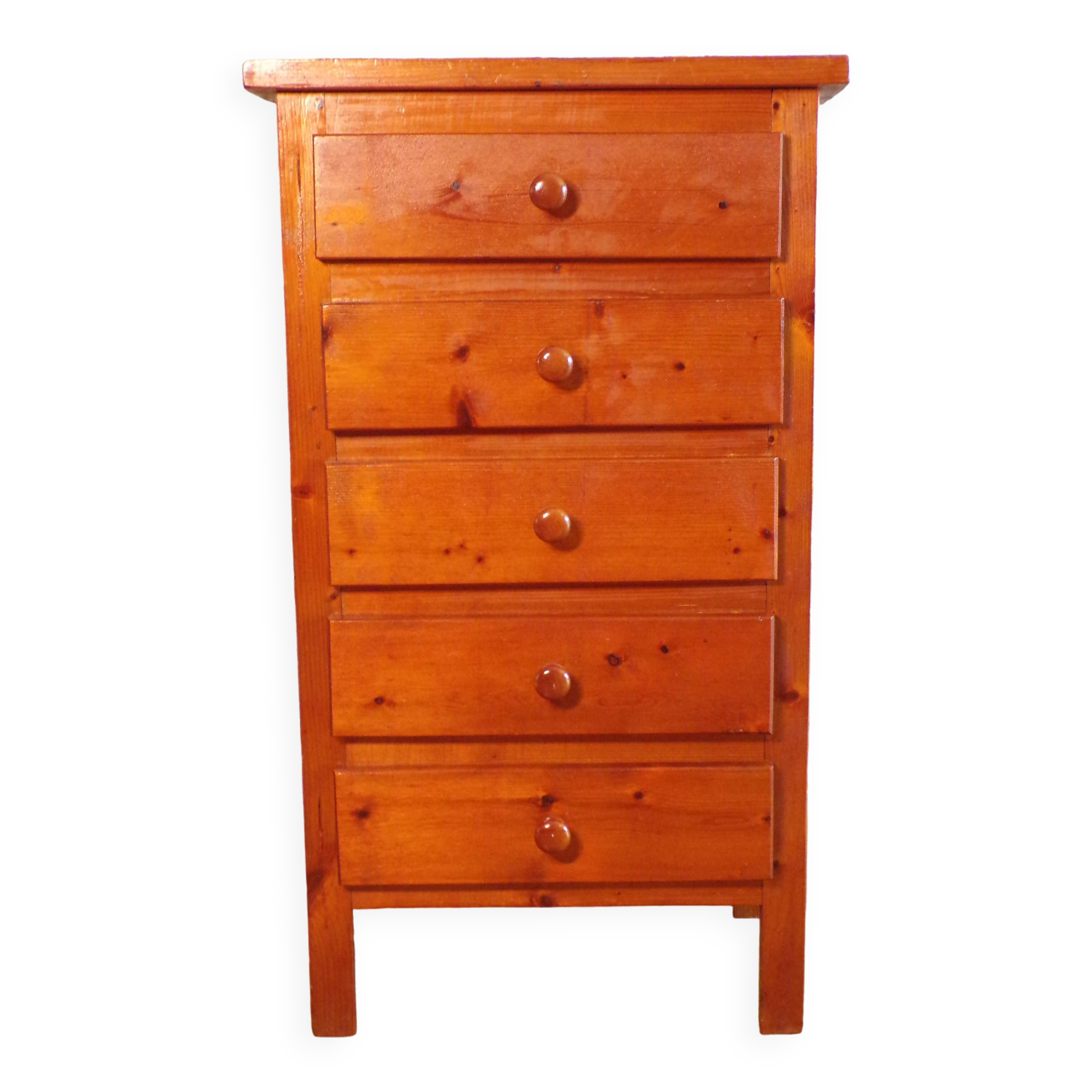 5-drawer pine chest of drawers