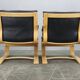 Pair of Leather Lounge Chairs by Åke Fribytter for Nelo Kroken 1960s