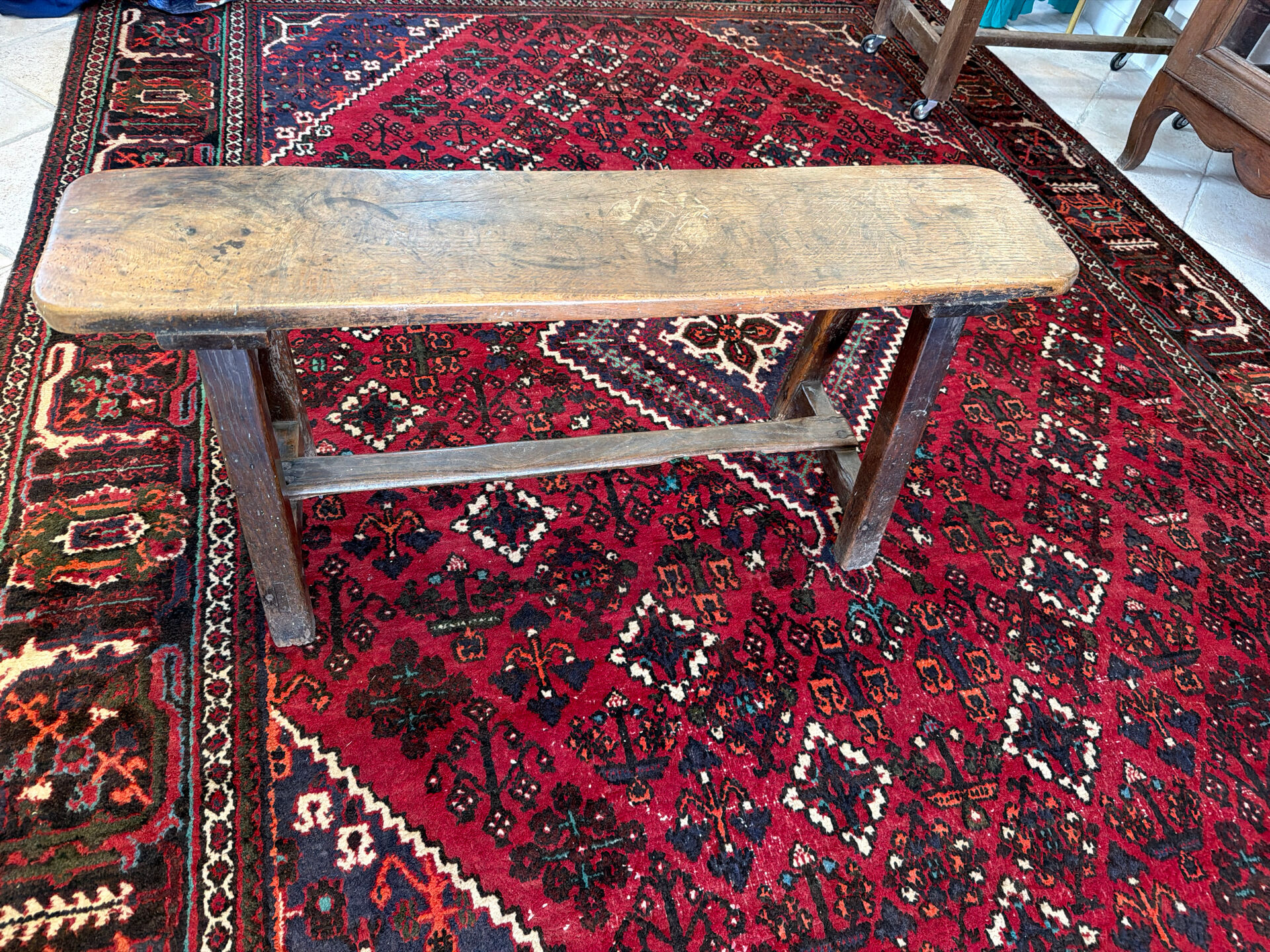 Old farmhouse bench in solid wood – Original patina