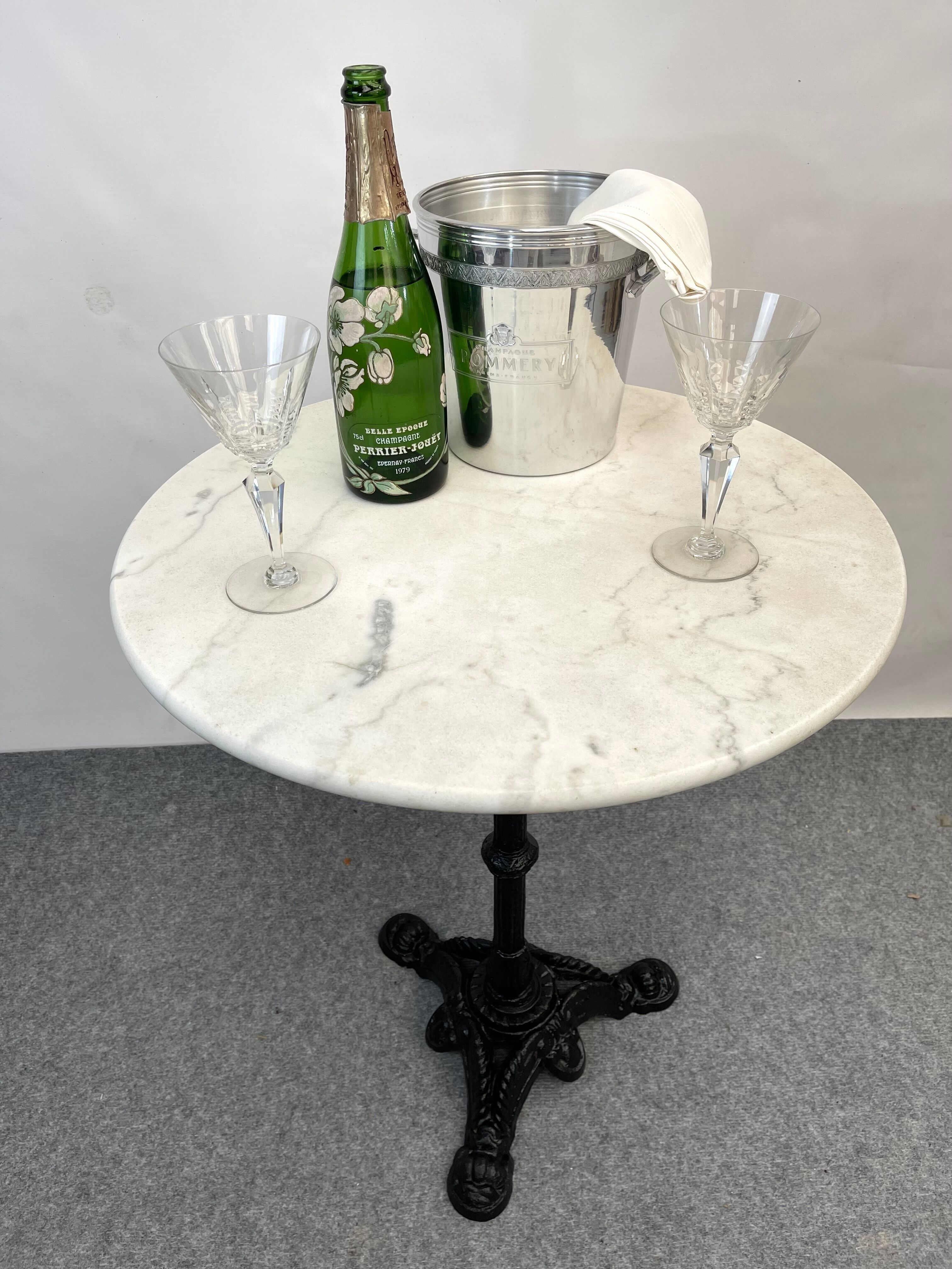 Parisian coffee bistro table marble tray