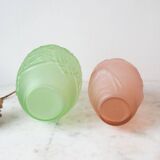 Paire de vases art decó verre moulé années 20/30
