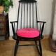 Vintage Scandinavian rocking chair in blackened wood from the 1970s