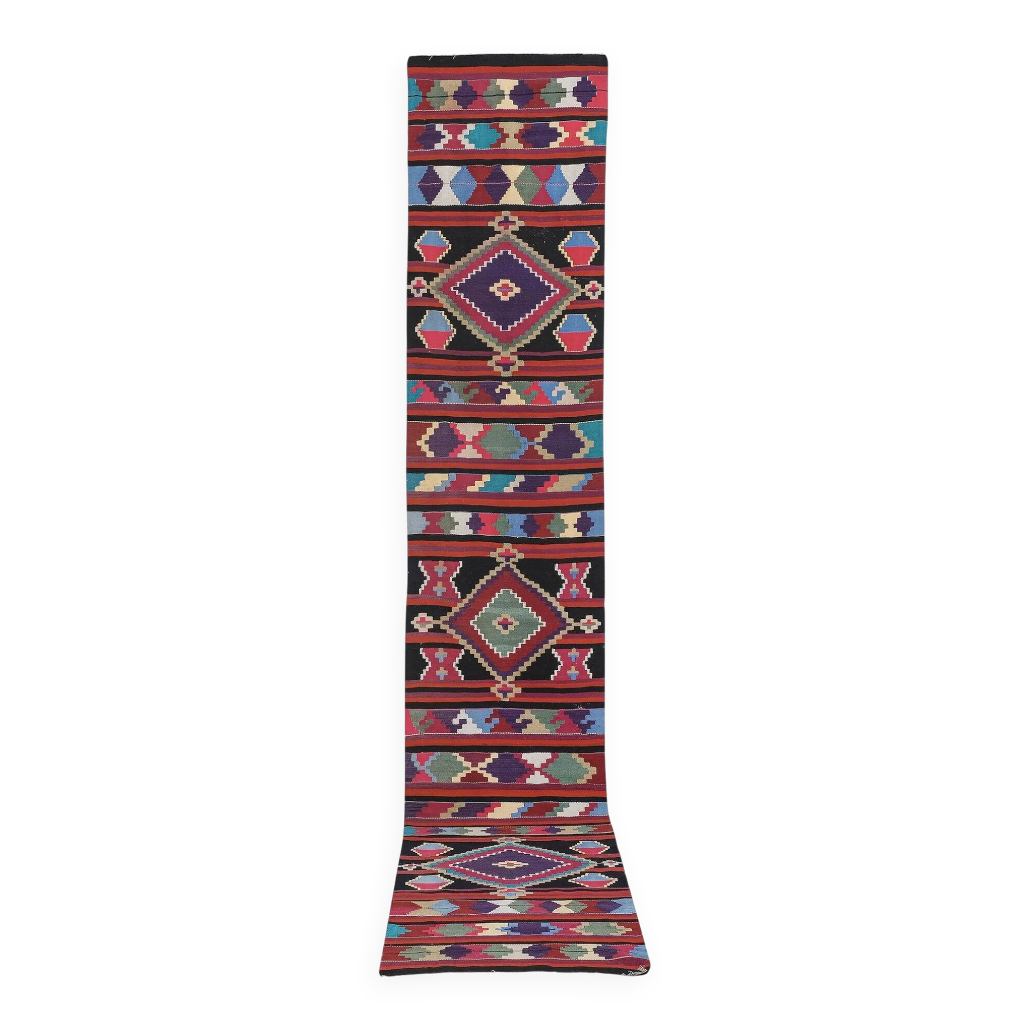 Vintage Turkish hallway rug 85x430 cm
