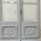 Double portes de passage en bois patiné XIX siècle