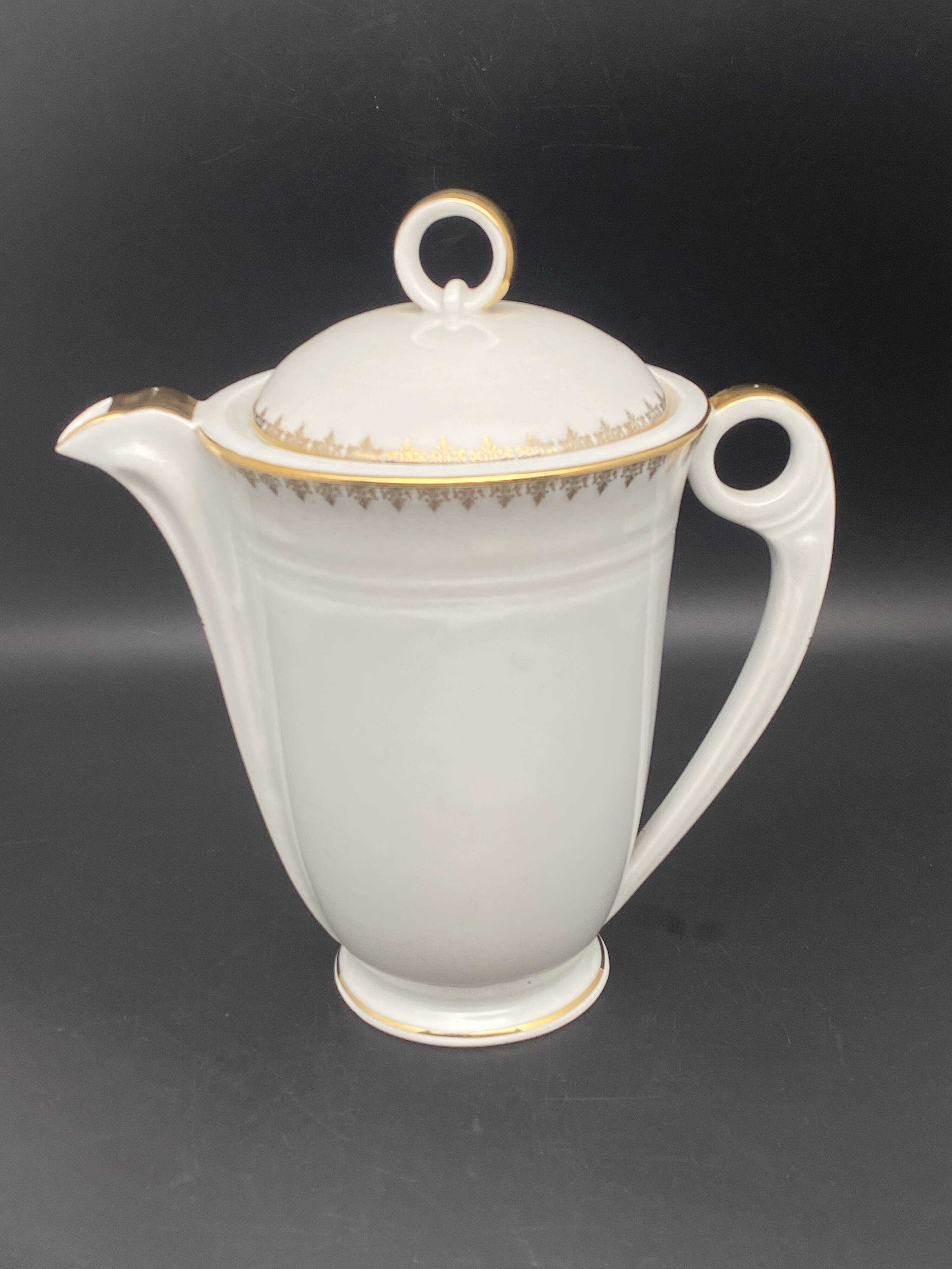 White and gilded Limoges porcelain tea/coffee service – MPM0724SV1
