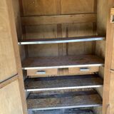 Grande armoire de rangement vintage en bois, années 40-50 – style campagne