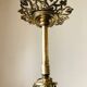Art Deco pendant lamp brass rose window and diamond glass dome