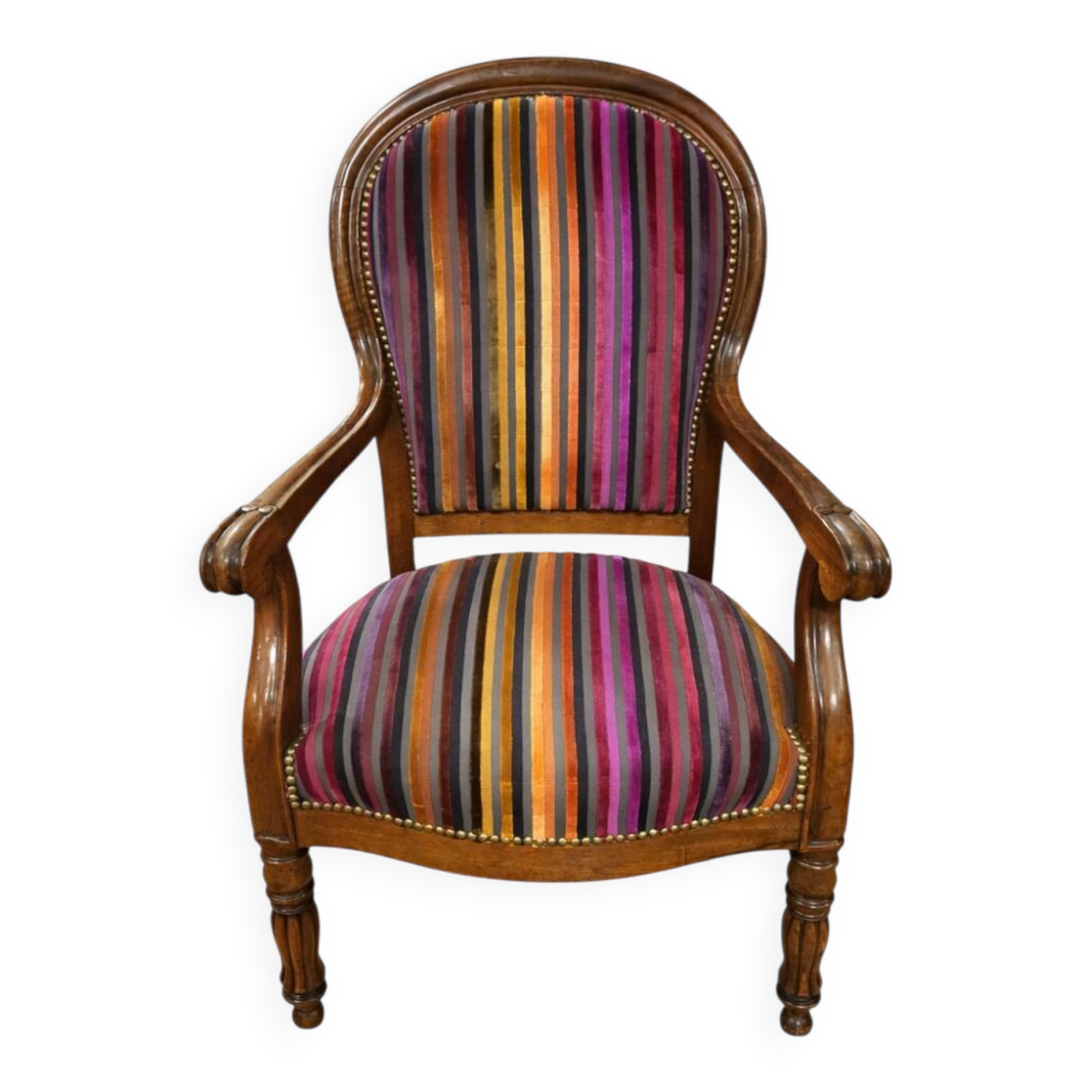 Antique carved wooden armchair, Louis-Philippe style