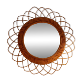 Sun mirror. Rattan .vintage