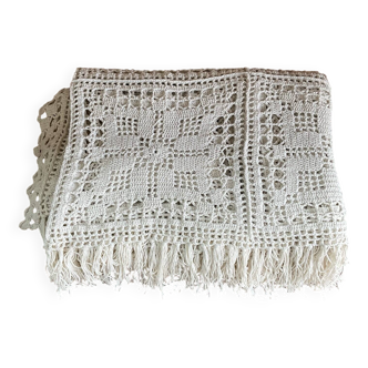 Couvre-lit vintage fait main au crochet