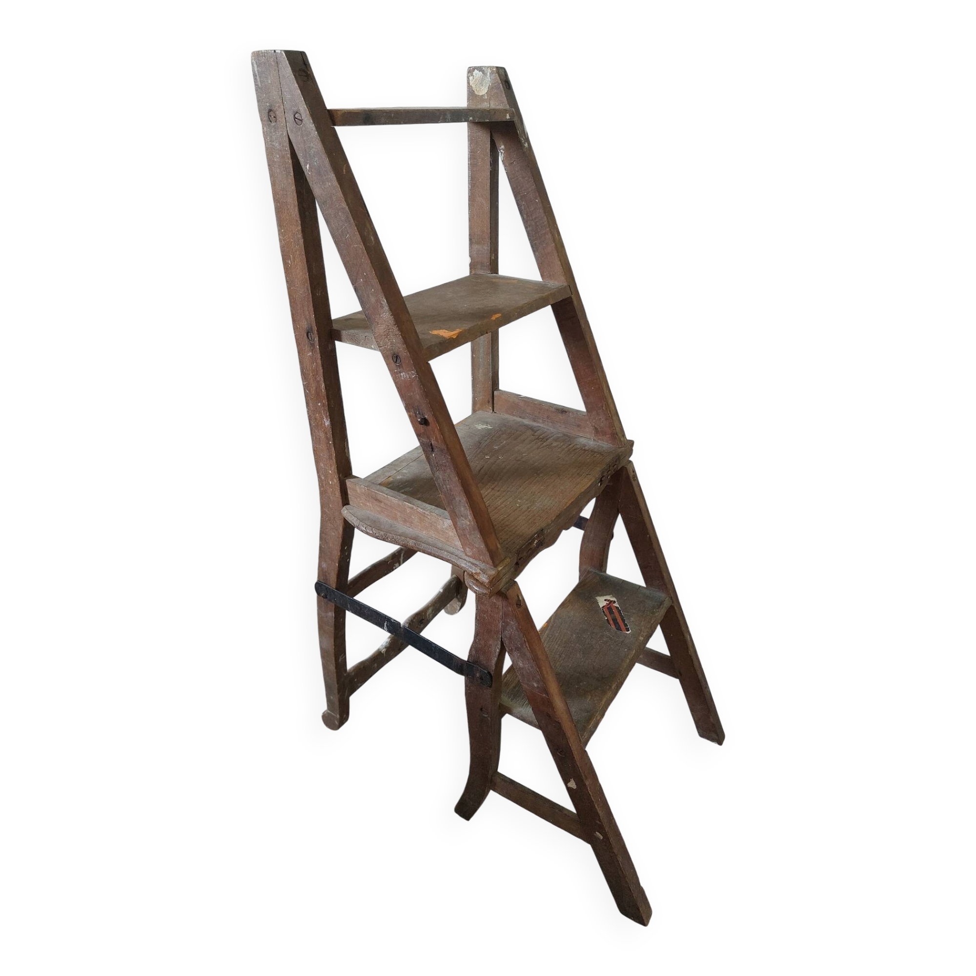 Antique step stool chair