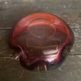 Vintage murano sommerso pink glass ashtray made in italy