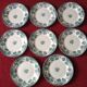 8 Plates Flat Earthenware Old Iron Earth Saint Amand Model Carnations.