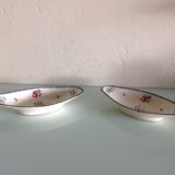 Pair of ravines decor Dambach from the vintage Sarreguemines faienceries 60-70