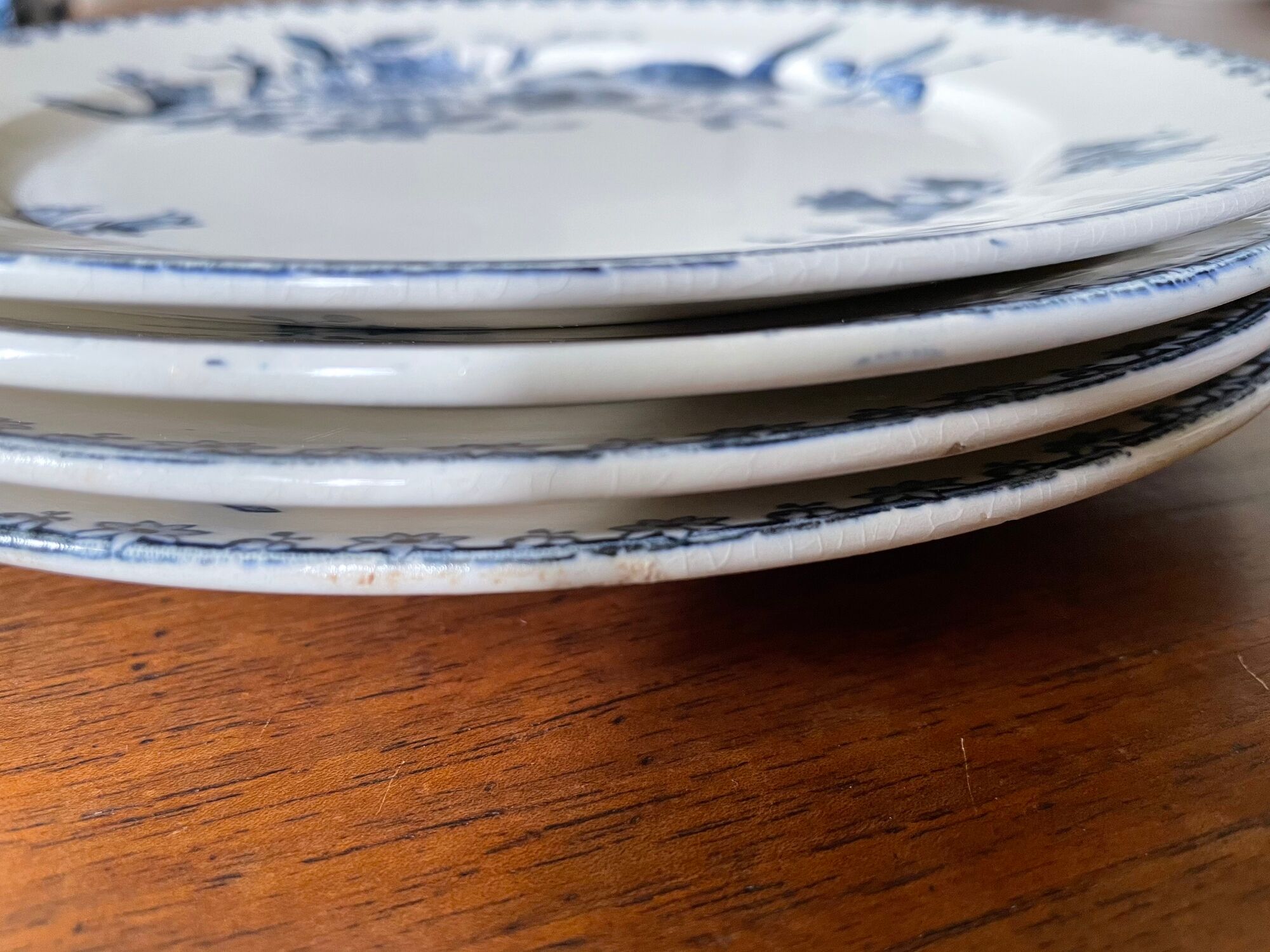Flat plates Sarreguemines Terre de Fer model Blue Favorite