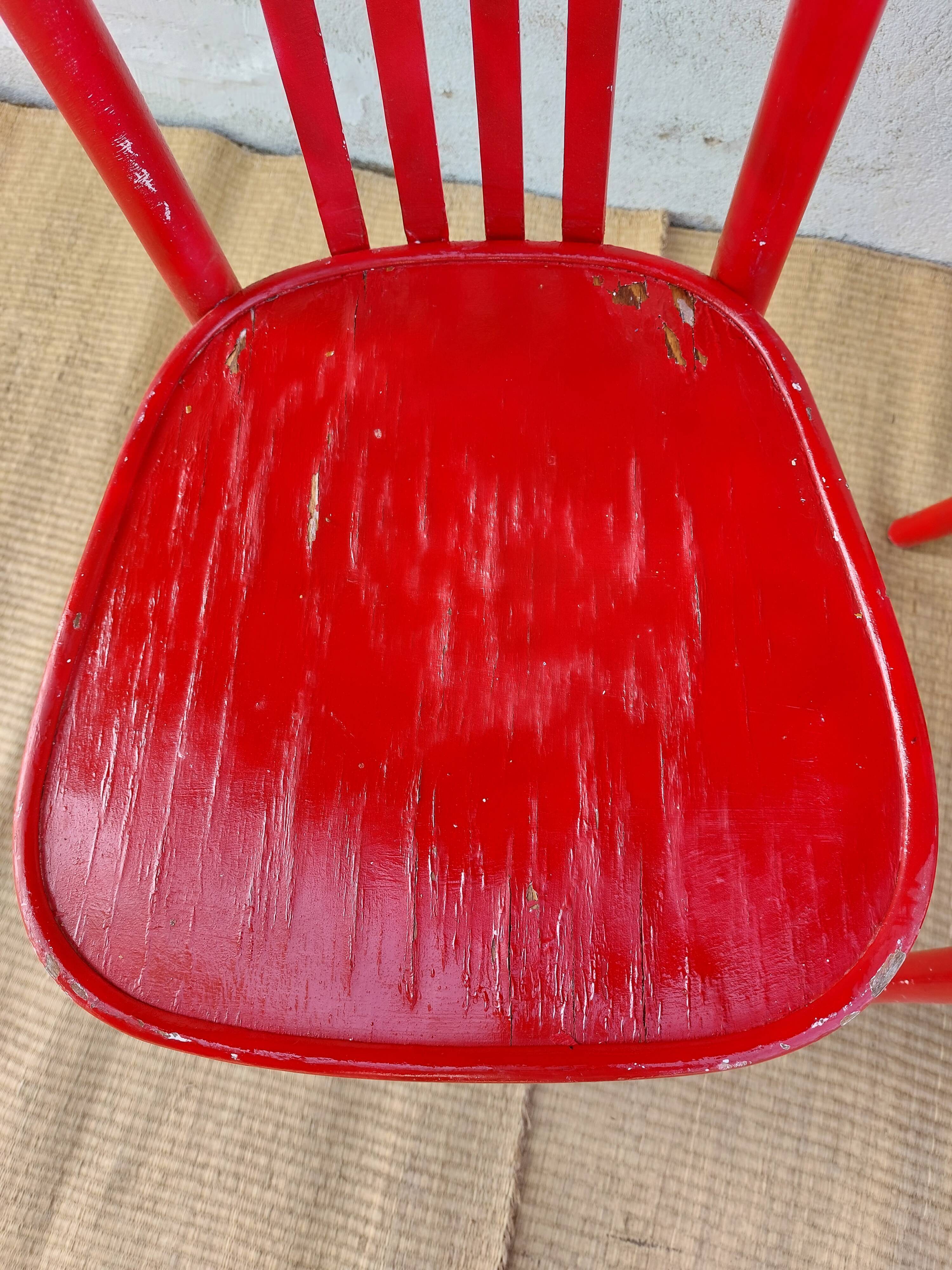 Red baumann chairs