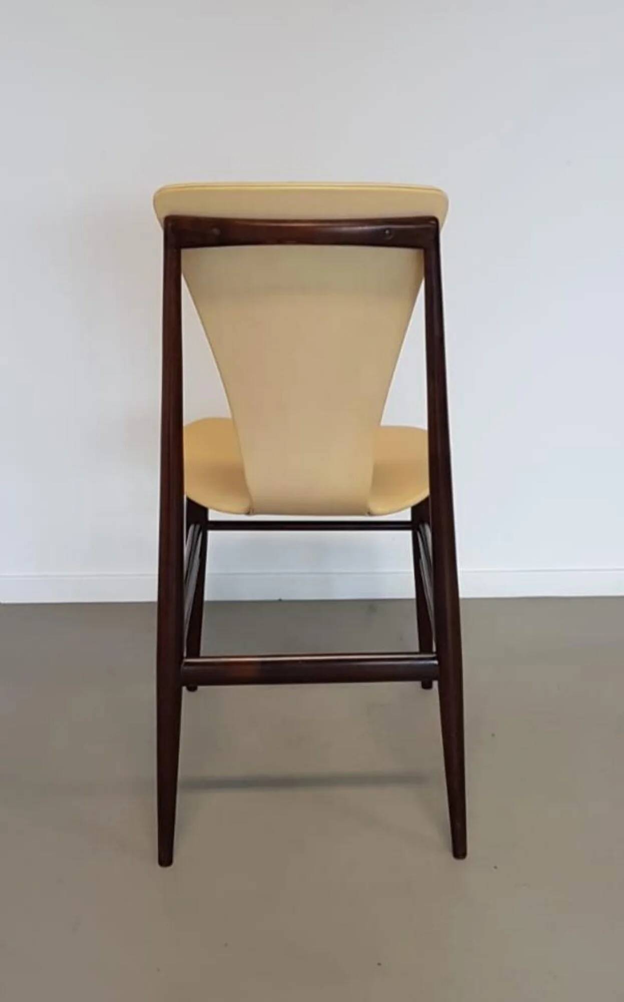 Set of 4 floating seat dining chairs / 1950s