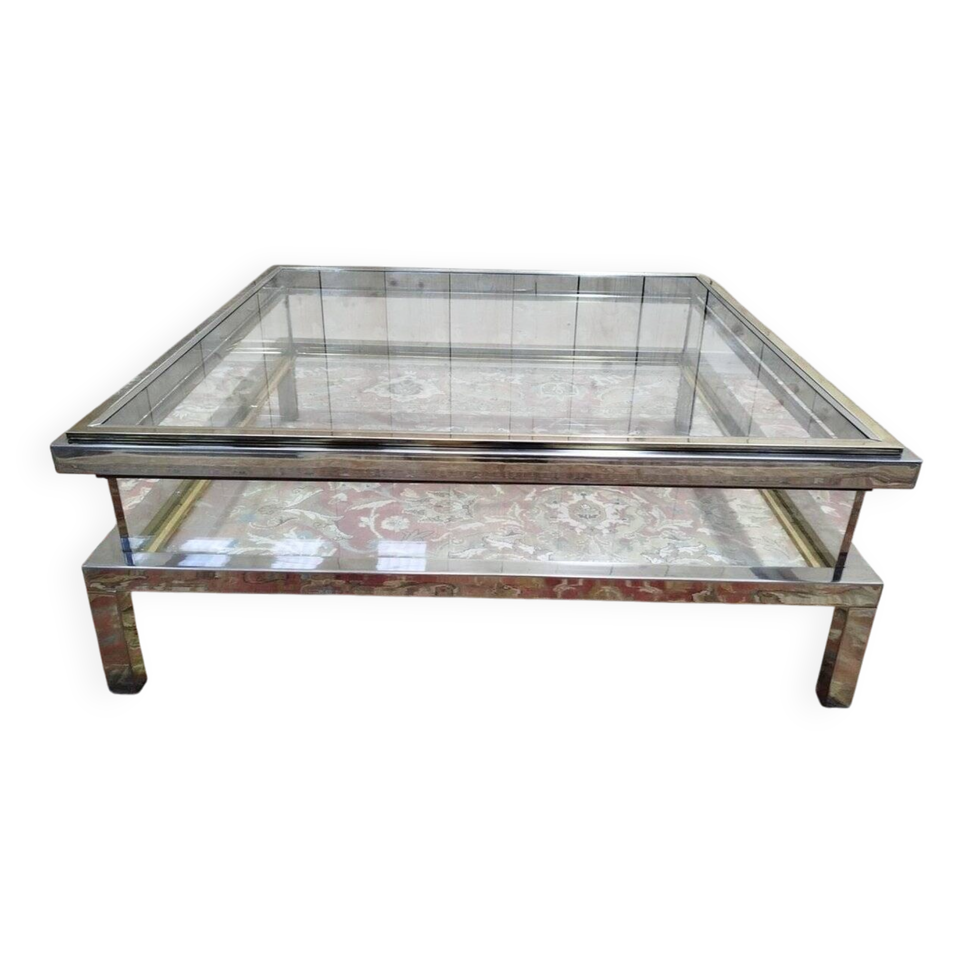 Table basse en verre par Willy Rizzo