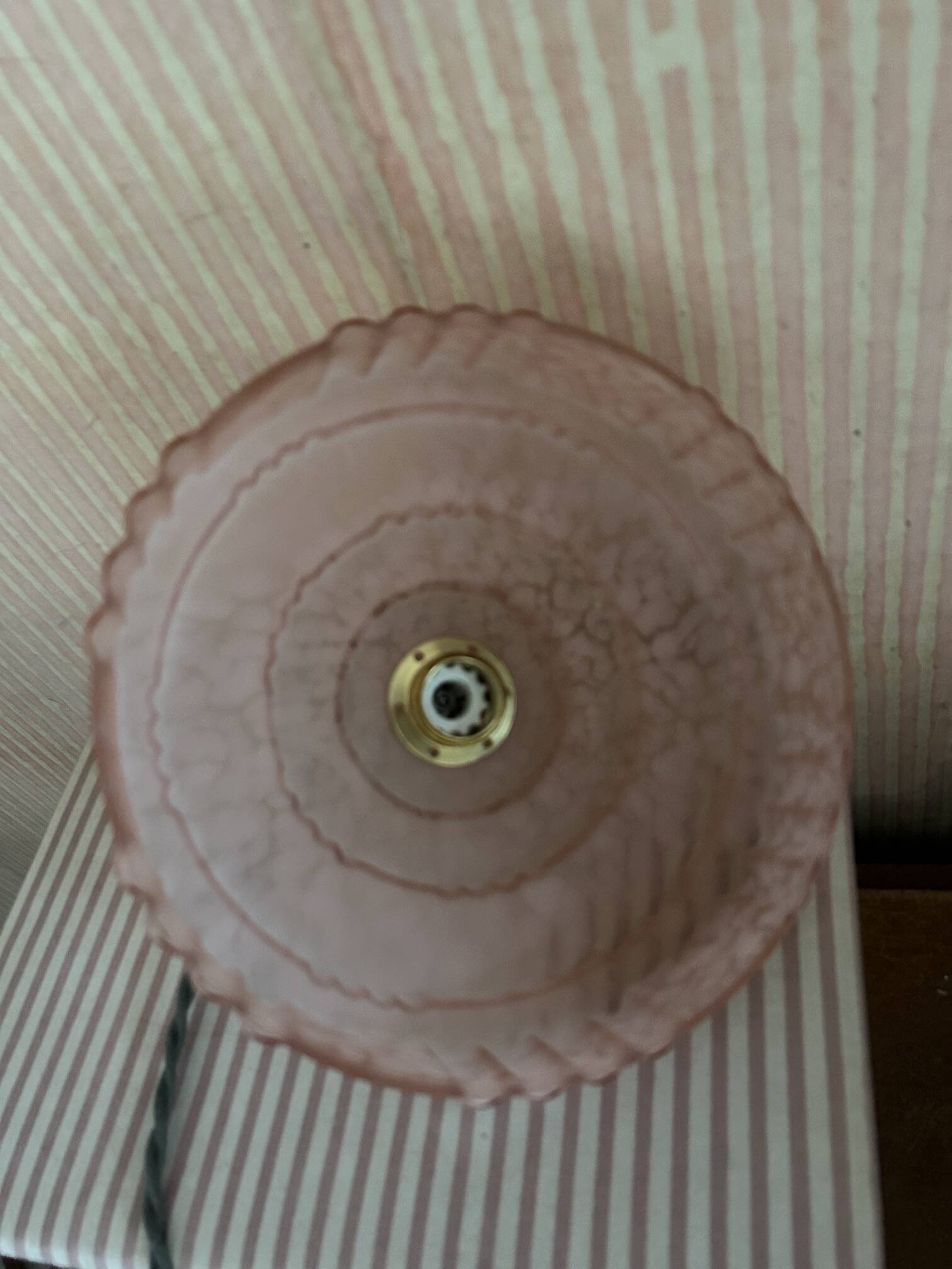 Pink Clichy glass portable lamp