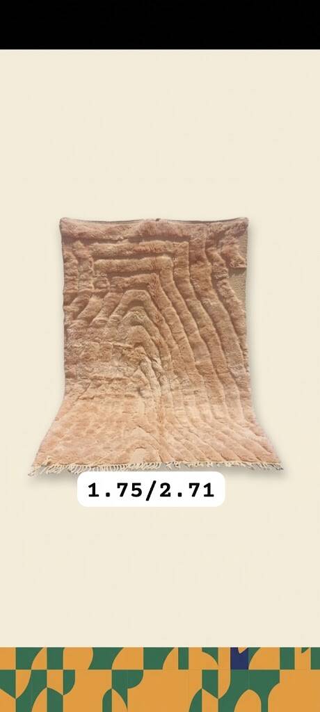Mrirt carpet in camel/powder pink with textured abstract patterns.