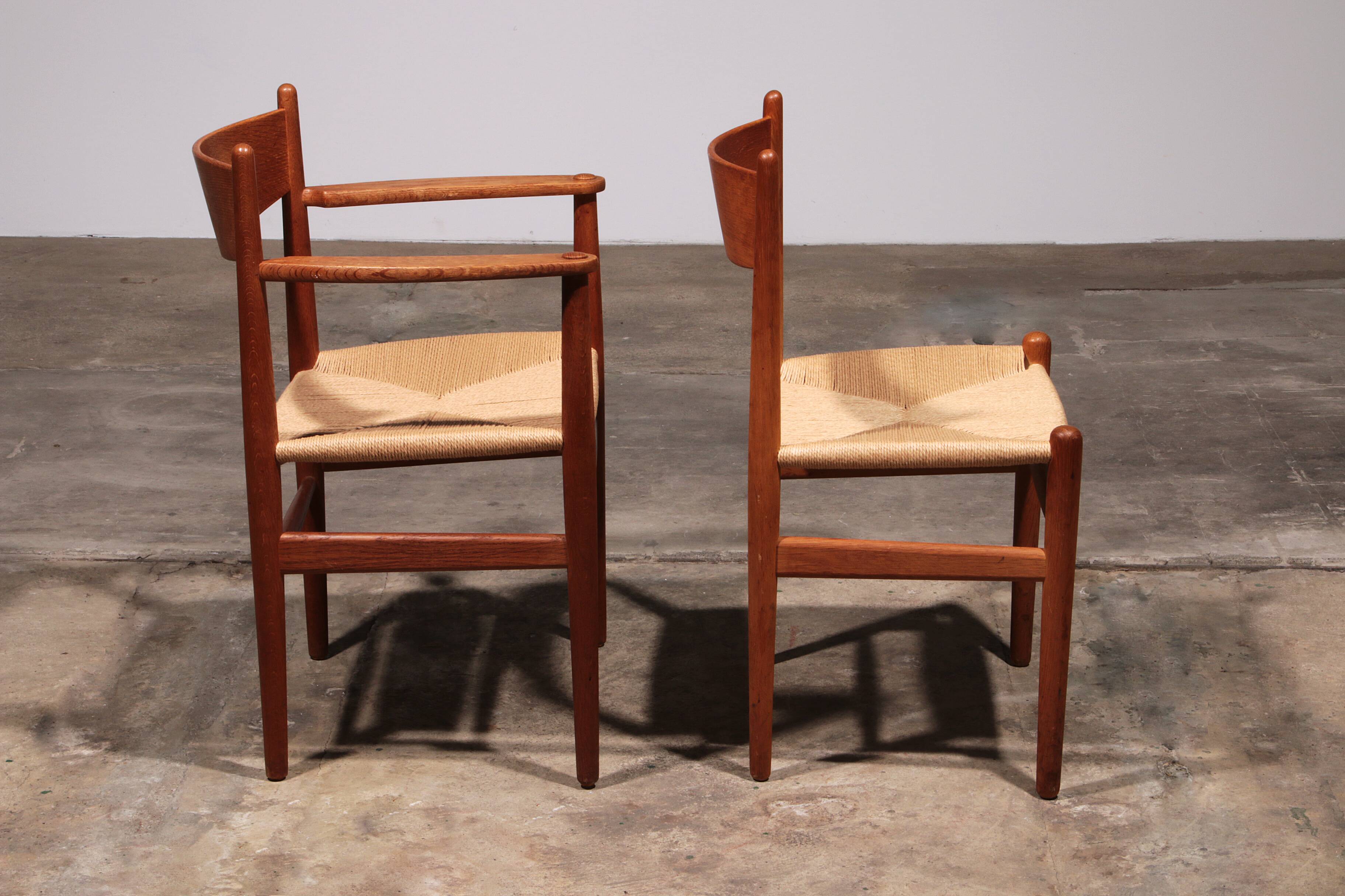 Dining Chairs by Hans Wegner for Carl Hansen & Søn,Denmark 2 CH37 and 2 CH36