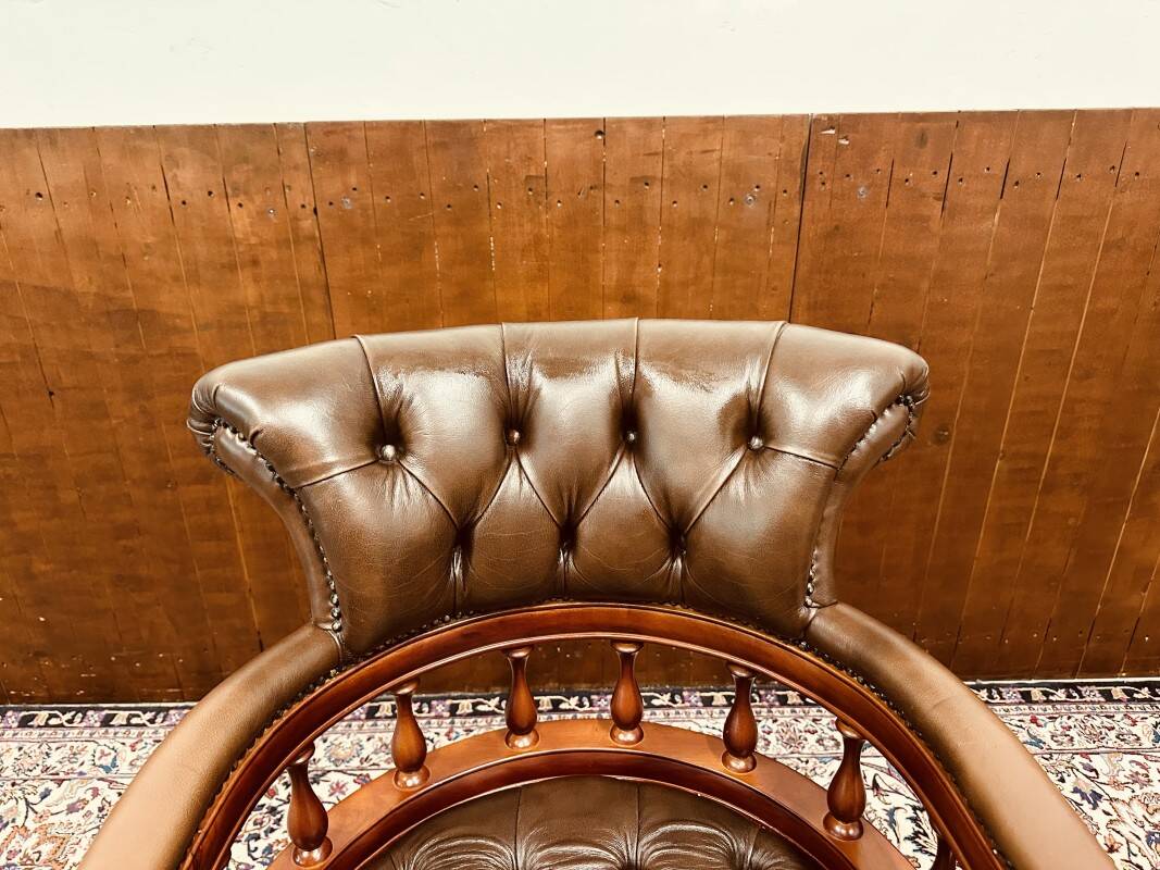Brown Chesterfield Captain Desk Chair Office chair