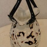 handbag basket vase hand blown Murano glass